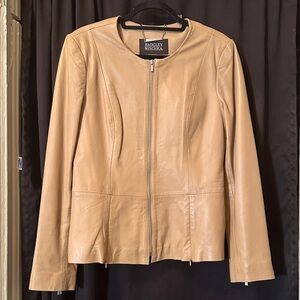 Badgley Mischka Camel Leather Jacket